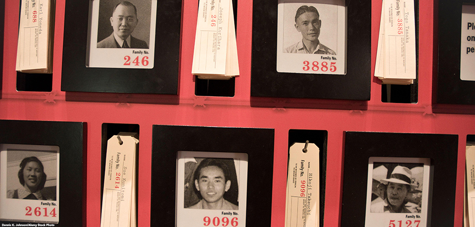 ID cards displayed at the Manzanar Nat. Historic Site museum