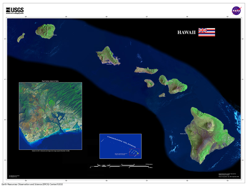 Landsat 7 image of Hawaii