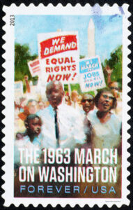 Washington march of 1963 on american postage stamp