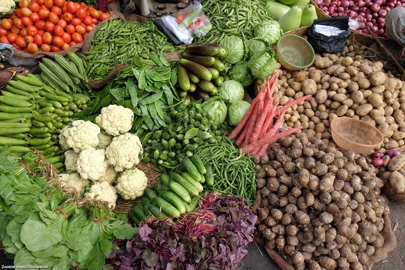 Vegetable market in Kolkata, India