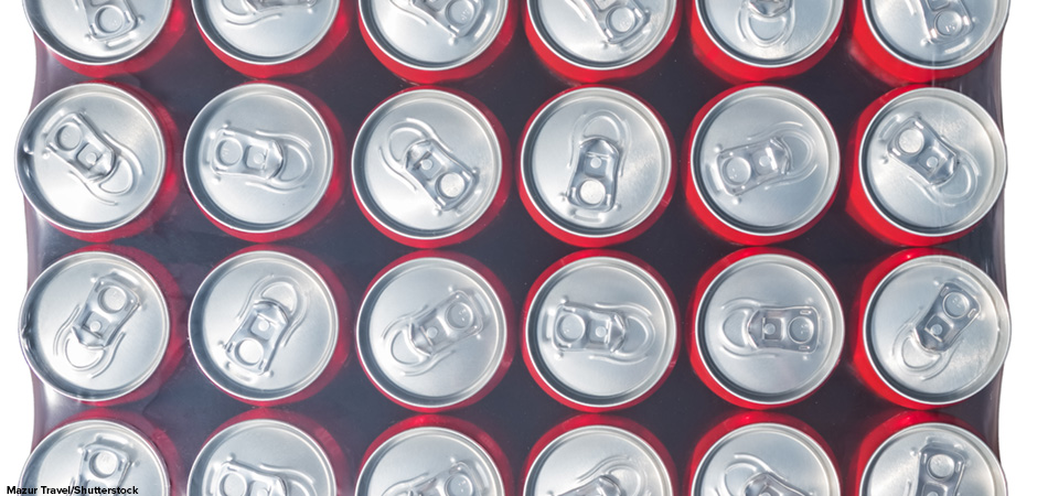 Red aluminium cans