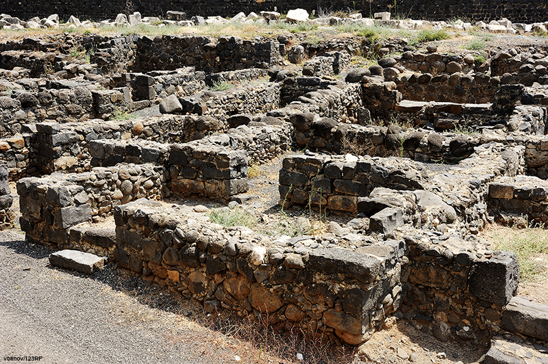 Stone walls of a ancient Roman site in what is today the Middle East.