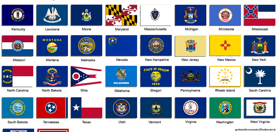 collage of state flags