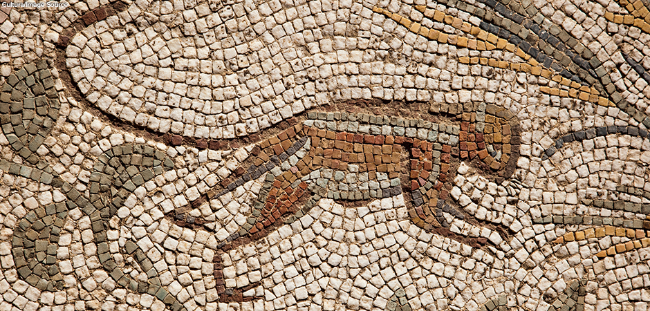 Unknown (Roman artist active 3rd Century CE); Detail view of a monkey in a mosaic.