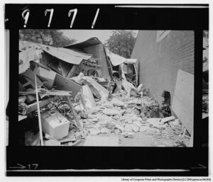 rubble from the bombed A.G. Gaston Motel in Birmingham, Alabama