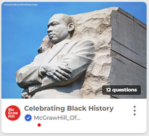 screenshot of McGraw Hill Kahoot Celebrate Black History