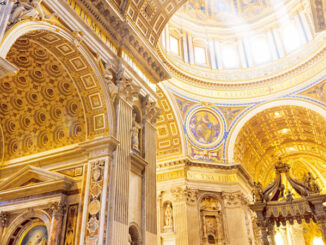 interior view of the crossing, underneath the dome of Saint Peter's Basilica