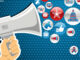 a graphic illustrating political issues and media