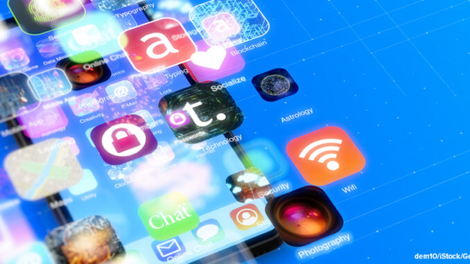 Various Mobile Application icons on Smart Phone Digital work of Various Mobile Application icons on Smart Phone
