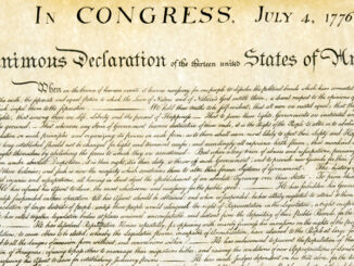 photographic image of the Declaration of Independence