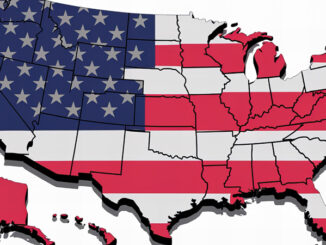 3D Representation of the United States of America Map