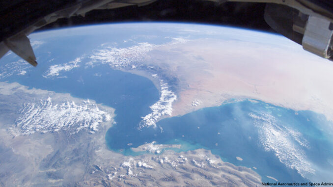 View of the Strait of Hormuz from space
