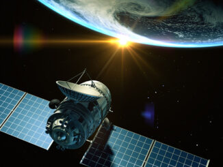 a satellite in space orbiting Earth