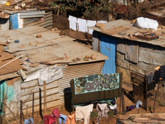 Squatter housing in Soweto, South Africa.
