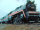 The American Freedom Train Engine from 1976, part of a historic nationwide tour celebrating the United States Bicentennial, showcasing American history.