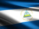 3D illustration flag of Nicaragua. close up waving flag of Nicaragua.