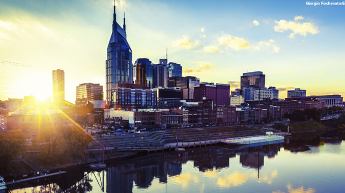 Nashville Skyline at Sunset