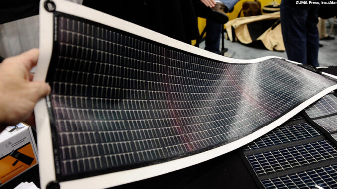 a small, flexible solar panel